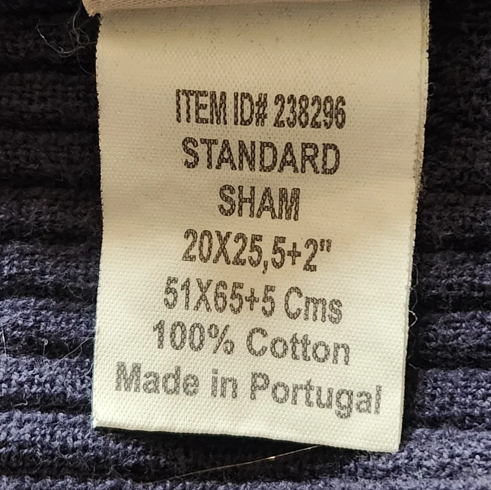 L.L. BEAN Sham Set Of 2 Pillowcovers  Blue Standard 20x25 Home Bedding Portugal